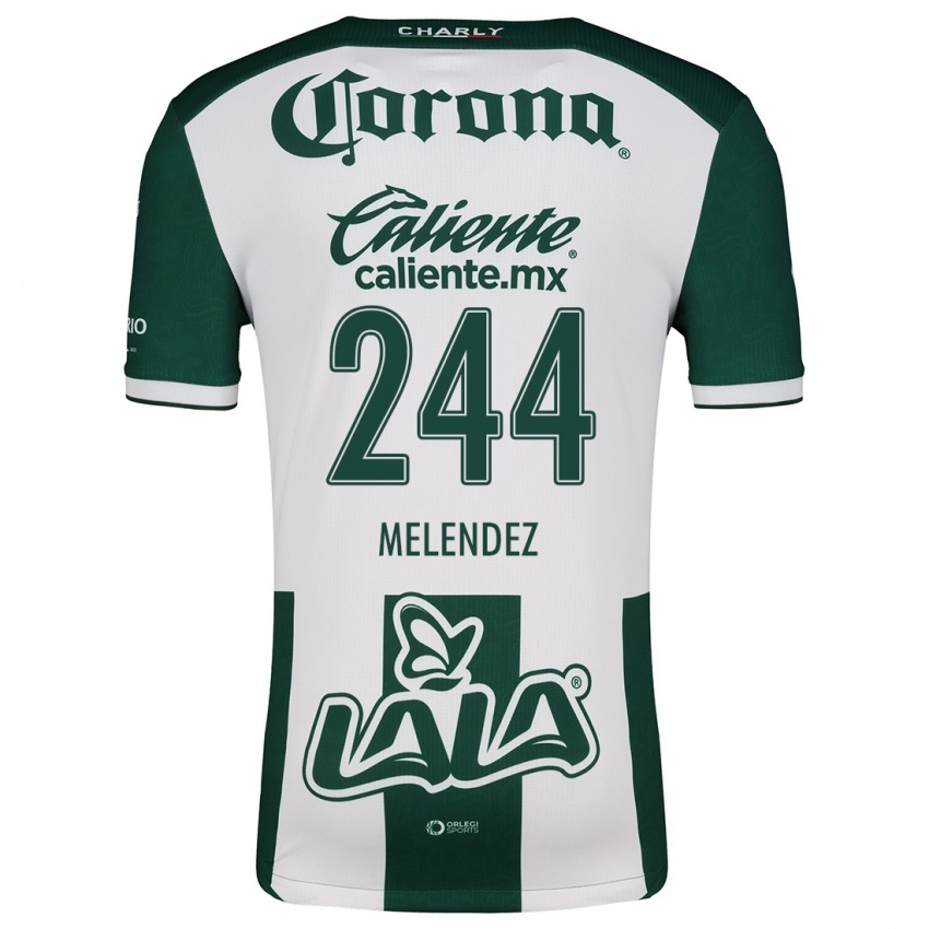 Niño Camiseta Carlos Meléndez #244 Verde Blanco 1ª Equipación 2024/25 La Camisa Perú