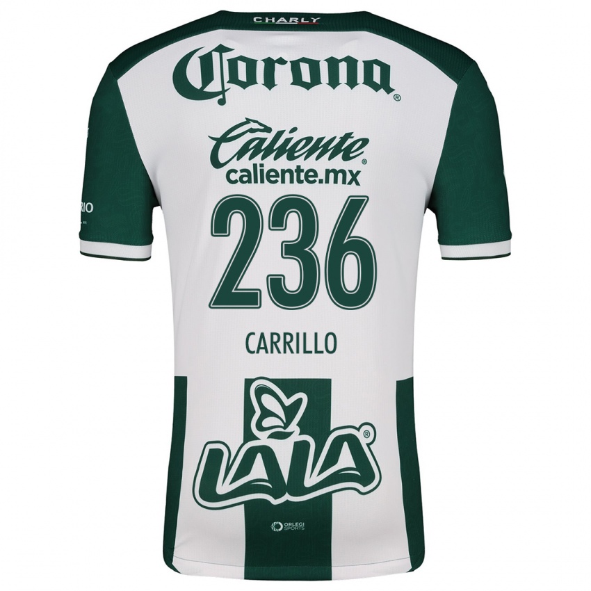 Niño Camiseta Fernando Carrillo #236 Verde Blanco 1ª Equipación 2024/25 La Camisa Perú