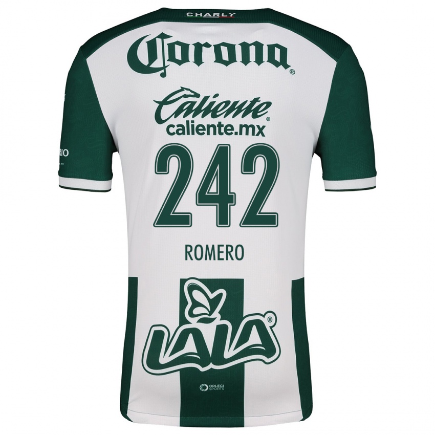 Niño Camiseta Ángel Romero #242 Verde Blanco 1ª Equipación 2024/25 La Camisa Perú