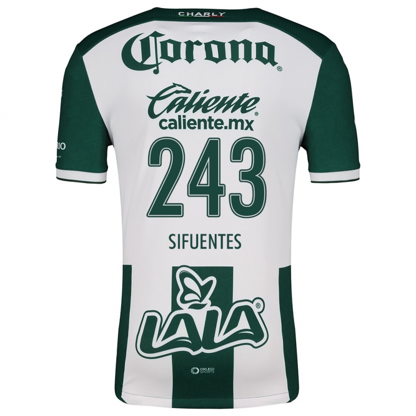 Niño Camiseta José Sifuentes #243 Verde Blanco 1ª Equipación 2024/25 La Camisa Perú