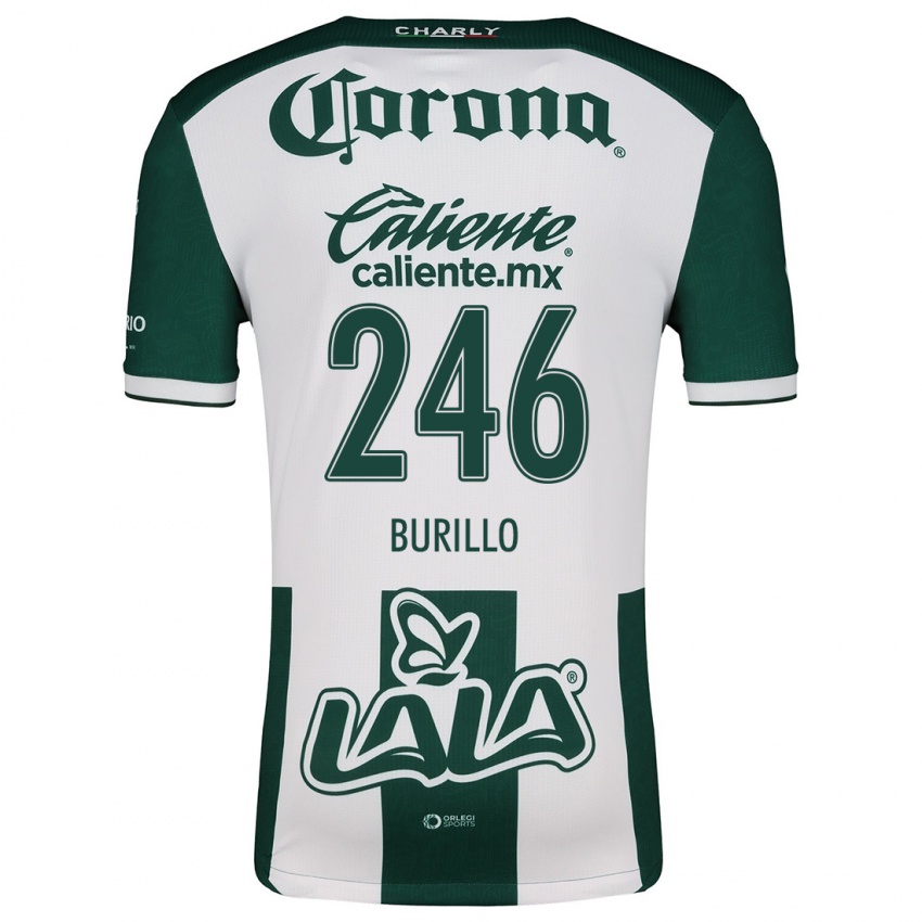 Niño Camiseta Juan Burillo #246 Verde Blanco 1ª Equipación 2024/25 La Camisa Perú