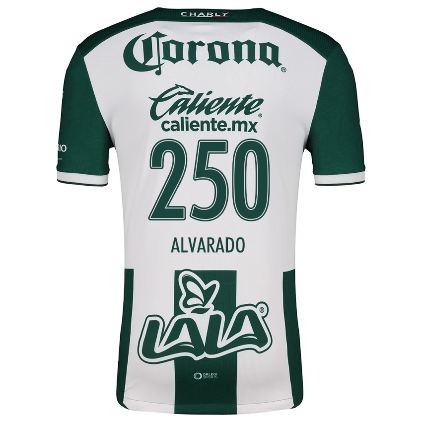 Niño Camiseta Edwin Alvarado #250 Verde Blanco 1ª Equipación 2024/25 La Camisa Perú