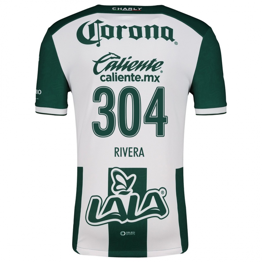 Niño Camiseta Jorge Rivera #304 Verde Blanco 1ª Equipación 2024/25 La Camisa Perú