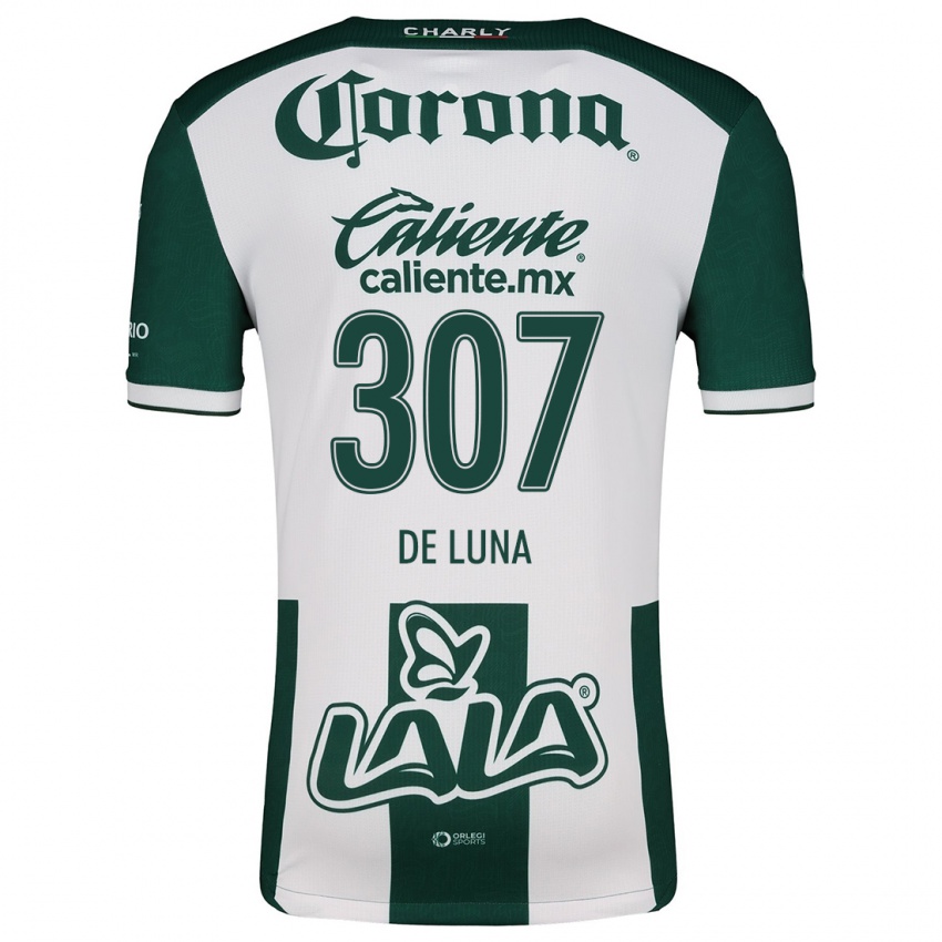 Niño Camiseta Eduardo De Luna #307 Verde Blanco 1ª Equipación 2024/25 La Camisa Perú