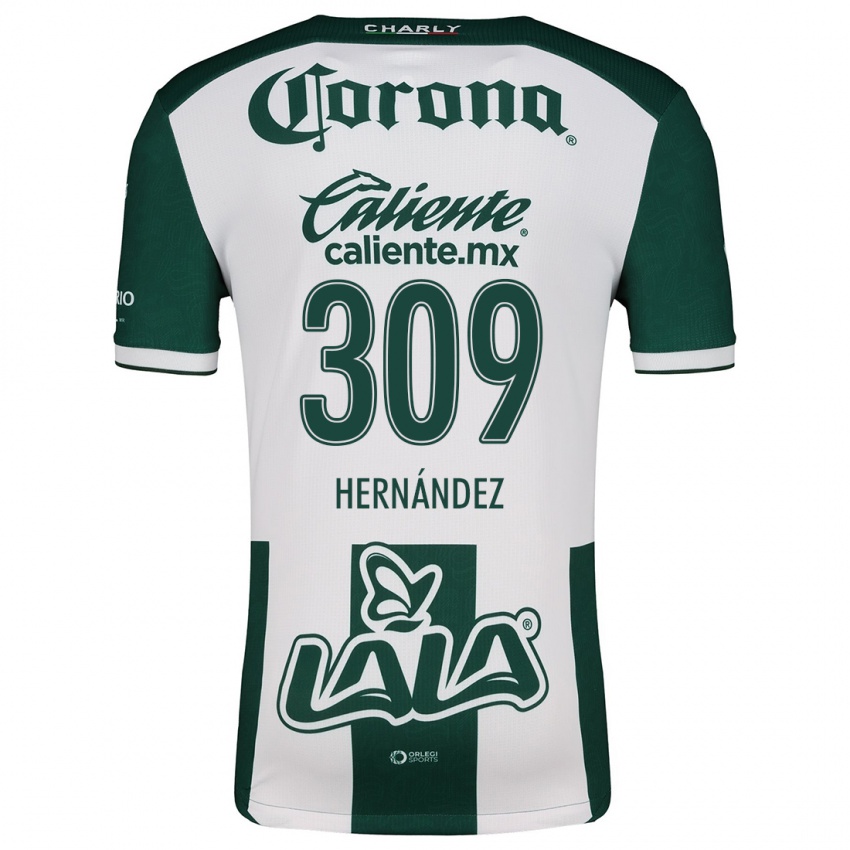 Niño Camiseta Julio Hernández #309 Verde Blanco 1ª Equipación 2024/25 La Camisa Perú