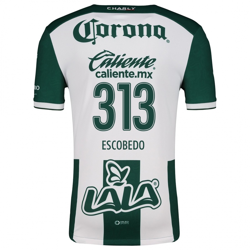 Niño Camiseta Rodrigo Escobedo #313 Verde Blanco 1ª Equipación 2024/25 La Camisa Perú