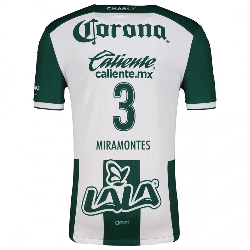 Niño Camiseta Natalia Miramontes #3 Verde Blanco 1ª Equipación 2024/25 La Camisa Perú