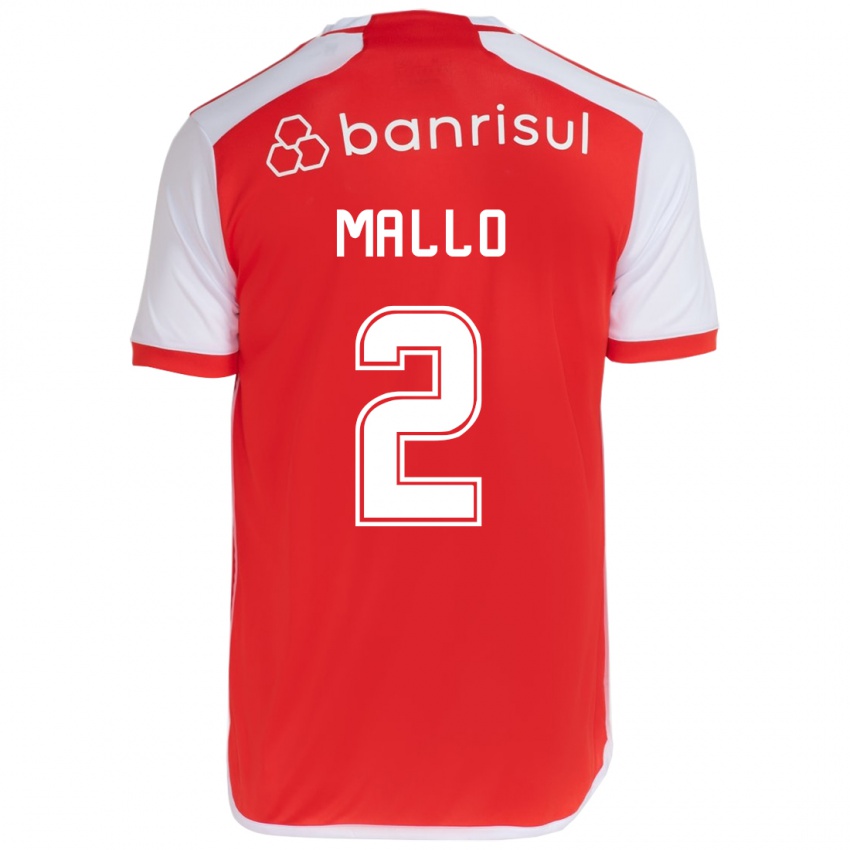 Niño Camiseta Hugo Mallo #2 Rojo Blanco 1ª Equipación 2024/25 La Camisa Perú