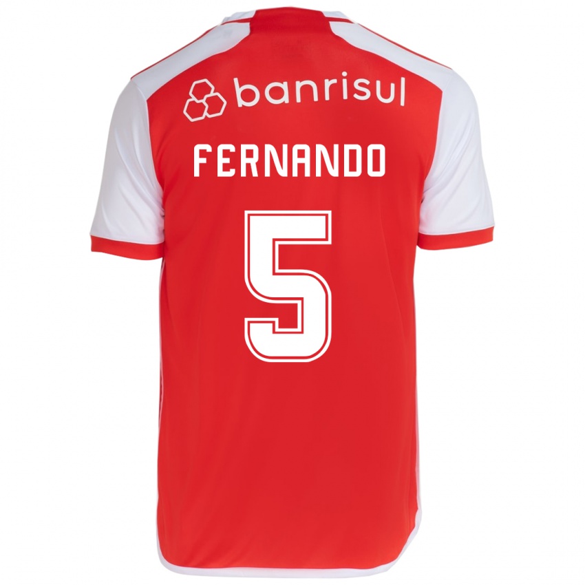 Niño Camiseta Fernando #5 Rojo Blanco 1ª Equipación 2024/25 La Camisa Perú