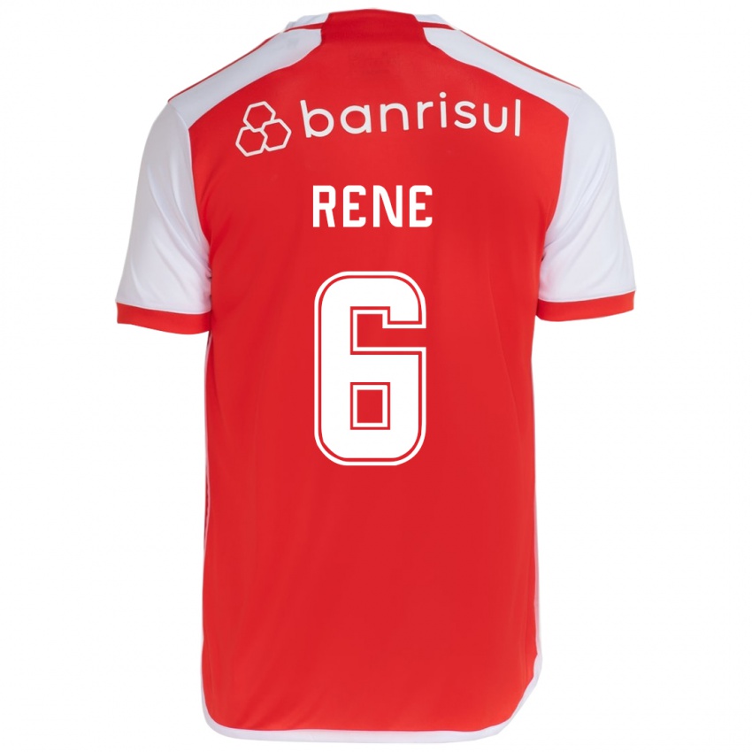 Niño Camiseta Rene #6 Rojo Blanco 1ª Equipación 2024/25 La Camisa Perú