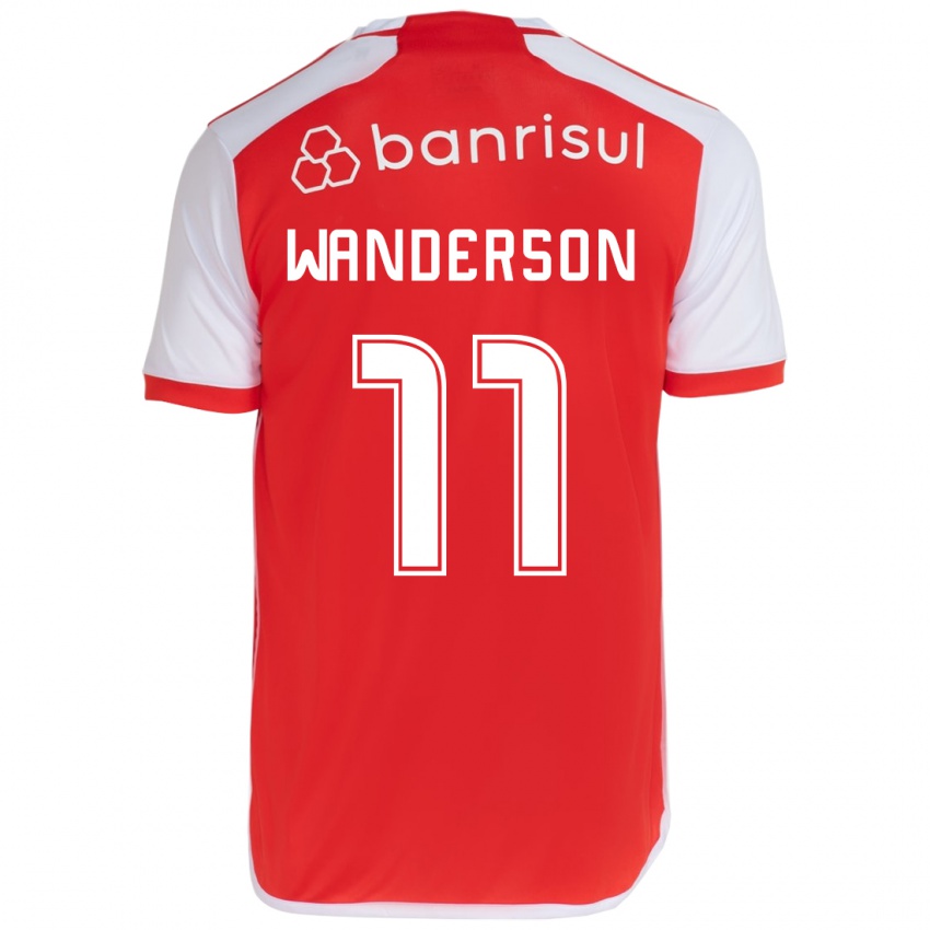 Niño Camiseta Wanderson #11 Rojo Blanco 1ª Equipación 2024/25 La Camisa Perú