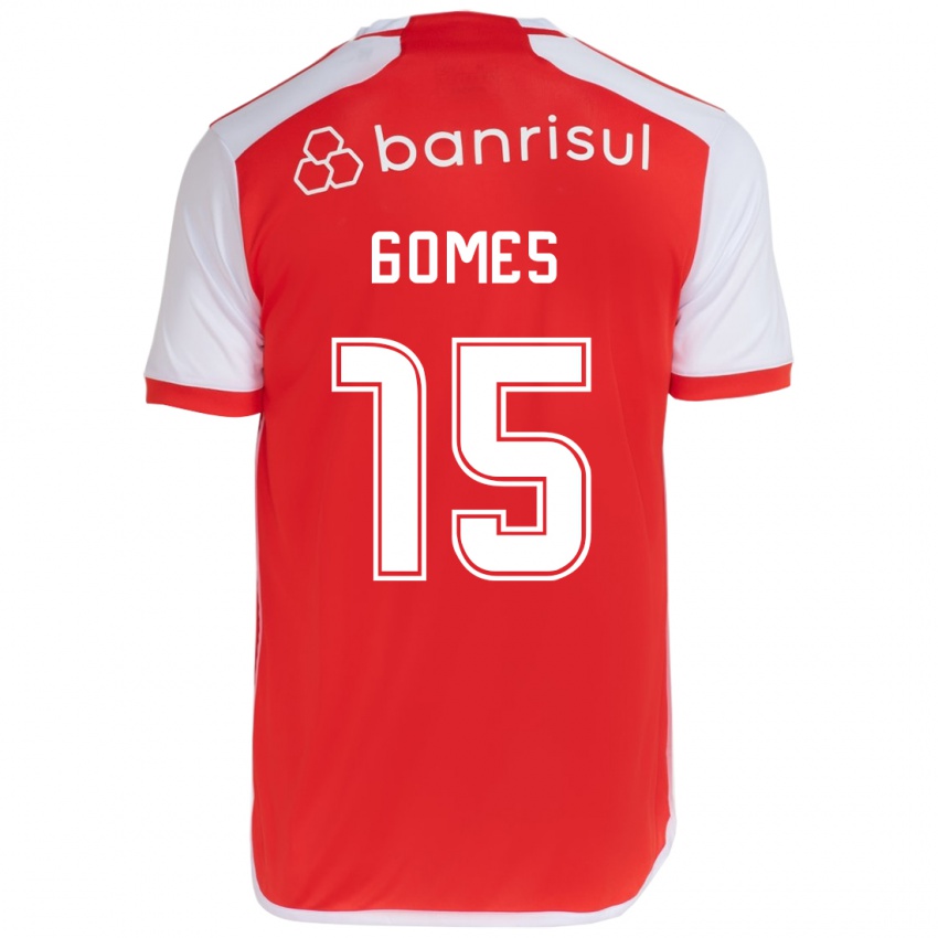 Niño Camiseta Bruno Gomes #15 Rojo Blanco 1ª Equipación 2024/25 La Camisa Perú