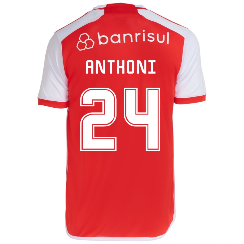 Niño Camiseta Anthoni #24 Rojo Blanco 1ª Equipación 2024/25 La Camisa Perú