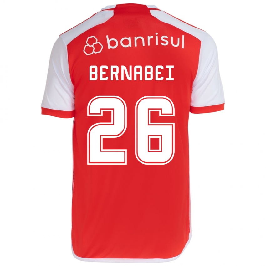 Niño Camiseta Alexandro Bernabéi #26 Rojo Blanco 1ª Equipación 2024/25 La Camisa Perú