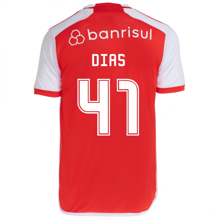 Niño Camiseta Matheus Dias #41 Rojo Blanco 1ª Equipación 2024/25 La Camisa Perú