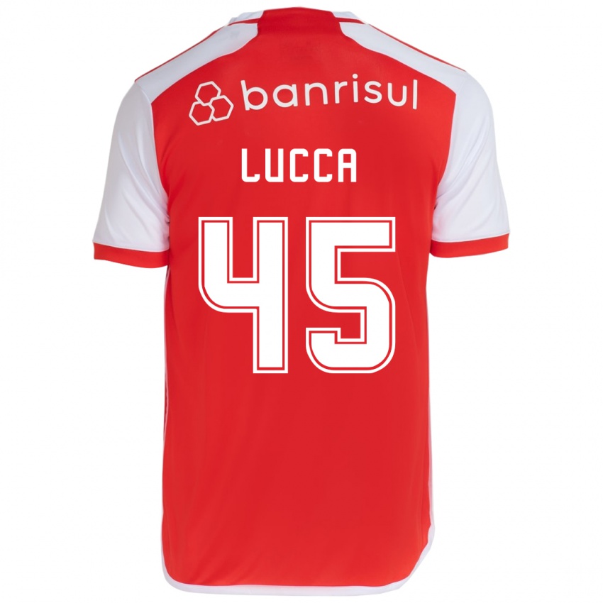 Niño Camiseta Lucca #45 Rojo Blanco 1ª Equipación 2024/25 La Camisa Perú