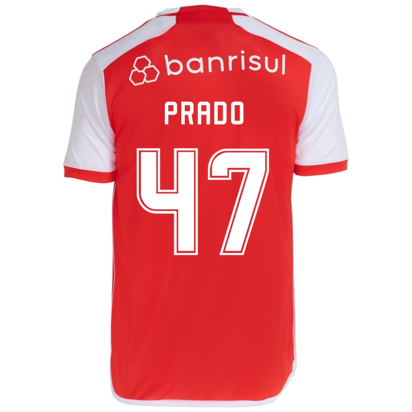 Niño Camiseta Gustavo Prado #47 Rojo Blanco 1ª Equipación 2024/25 La Camisa Perú