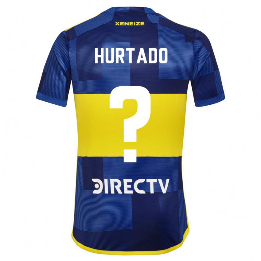 Niño Camiseta Jan Hurtado #0 Azul Amarillo 1ª Equipación 2024/25 La Camisa Perú