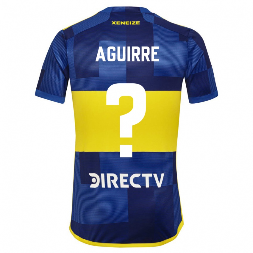 Niño Camiseta Brian Aguirre #0 Azul Amarillo 1ª Equipación 2024/25 La Camisa Perú