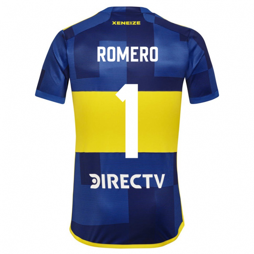 Niño Camiseta Sergio Romero #1 Azul Amarillo 1ª Equipación 2024/25 La Camisa Perú