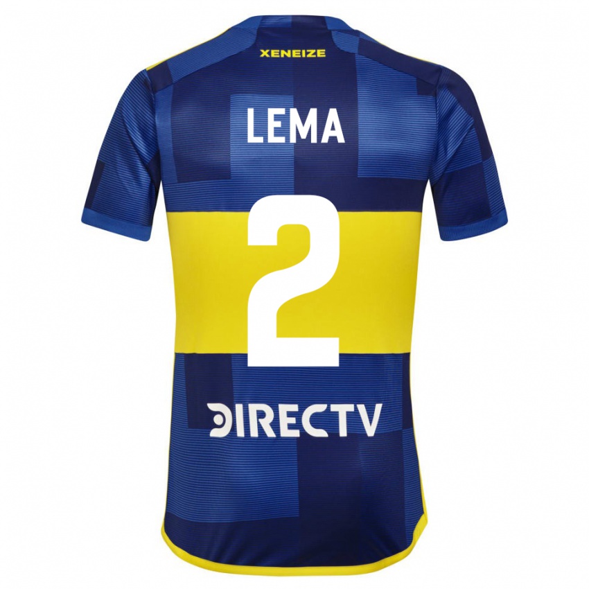 Niño Camiseta Cristian Lema #2 Azul Amarillo 1ª Equipación 2024/25 La Camisa Perú