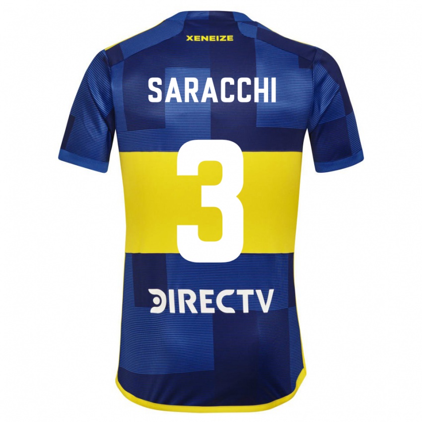 Niño Camiseta Marcelo Saracchi #3 Azul Amarillo 1ª Equipación 2024/25 La Camisa Perú