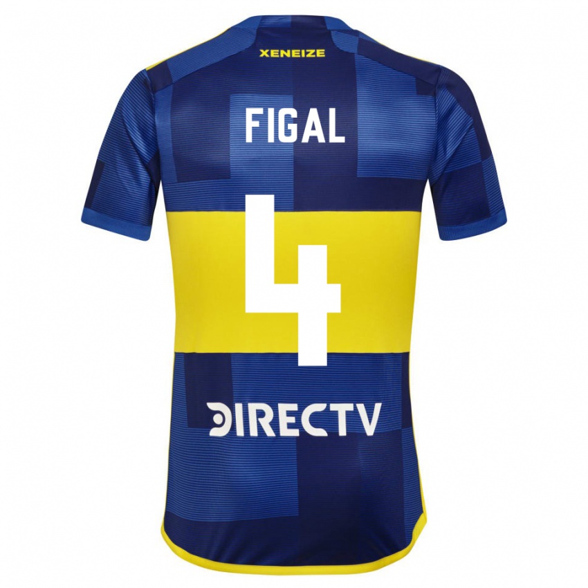 Niño Camiseta Nicolas Figal #4 Azul Amarillo 1ª Equipación 2024/25 La Camisa Perú