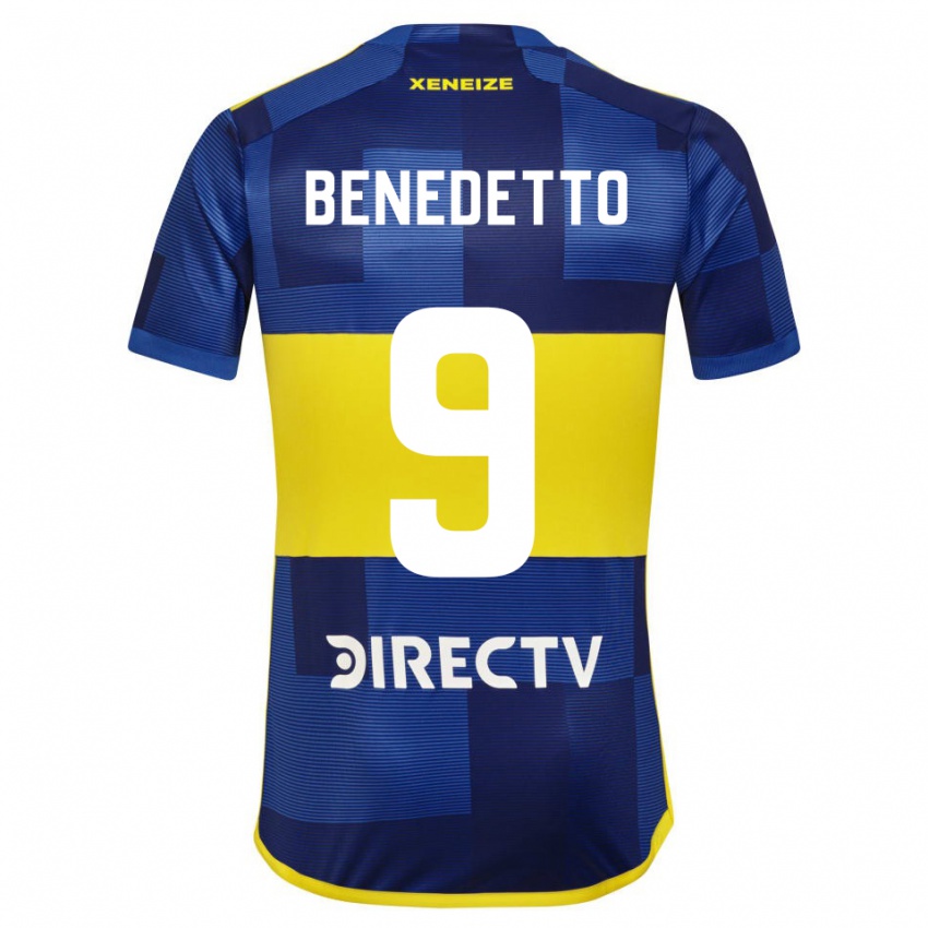 Niño Camiseta Dario Benedetto #9 Azul Amarillo 1ª Equipación 2024/25 La Camisa Perú