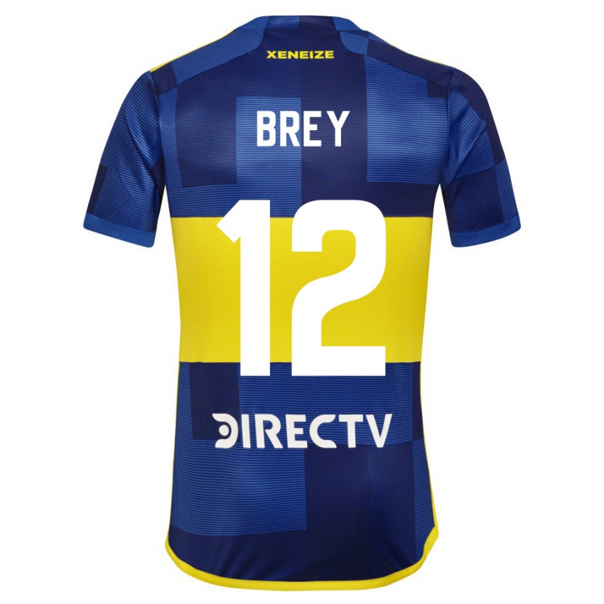 Niño Camiseta Leandro Brey #12 Azul Amarillo 1ª Equipación 2024/25 La Camisa Perú