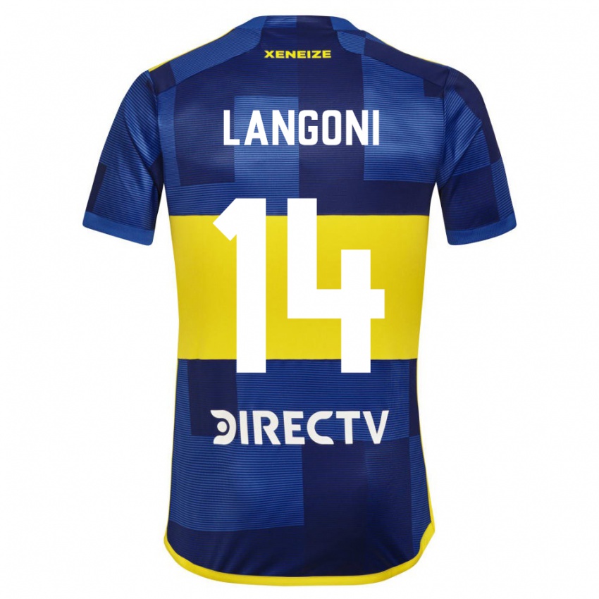 Niño Camiseta Luca Langoni #14 Azul Amarillo 1ª Equipación 2024/25 La Camisa Perú