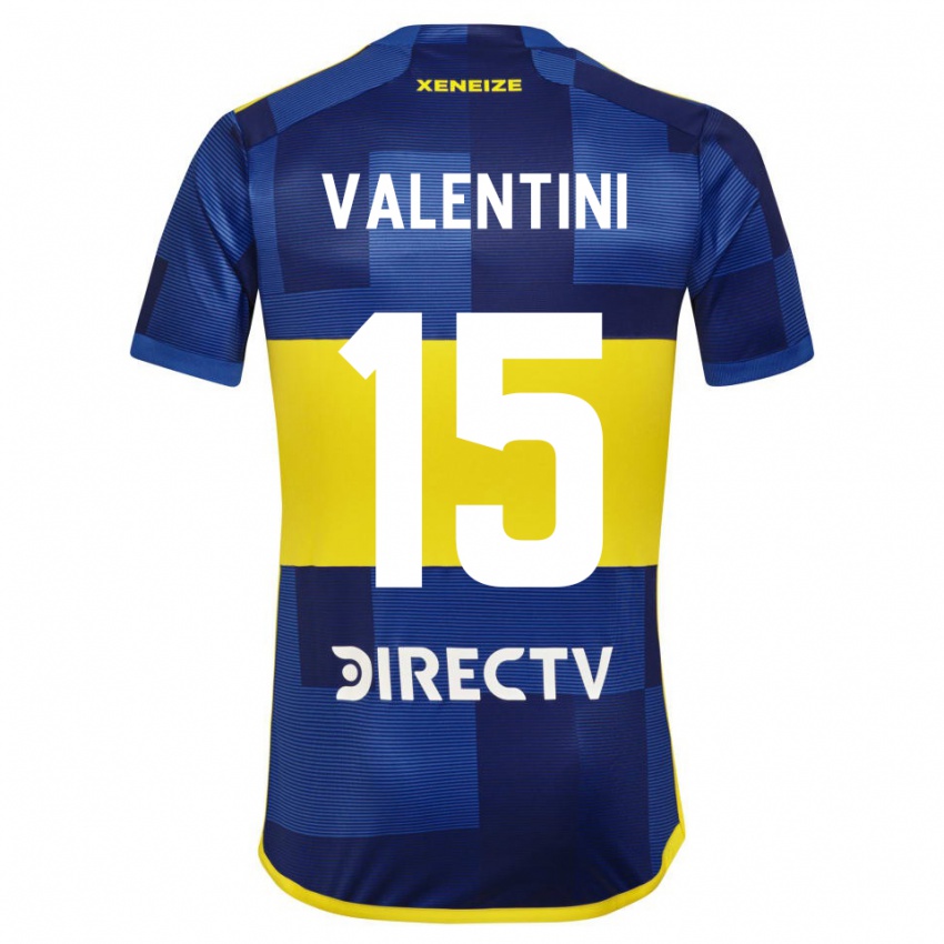 Niño Camiseta Nicolas Valentini #15 Azul Amarillo 1ª Equipación 2024/25 La Camisa Perú