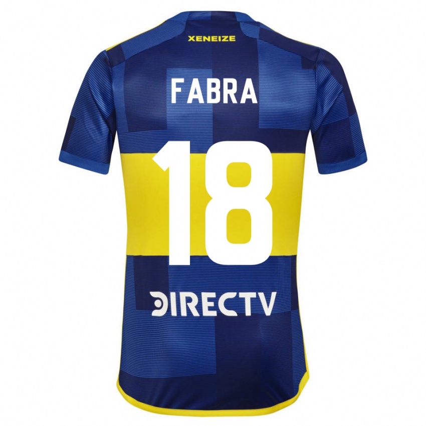 Niño Camiseta Frank Fabra #18 Azul Amarillo 1ª Equipación 2024/25 La Camisa Perú