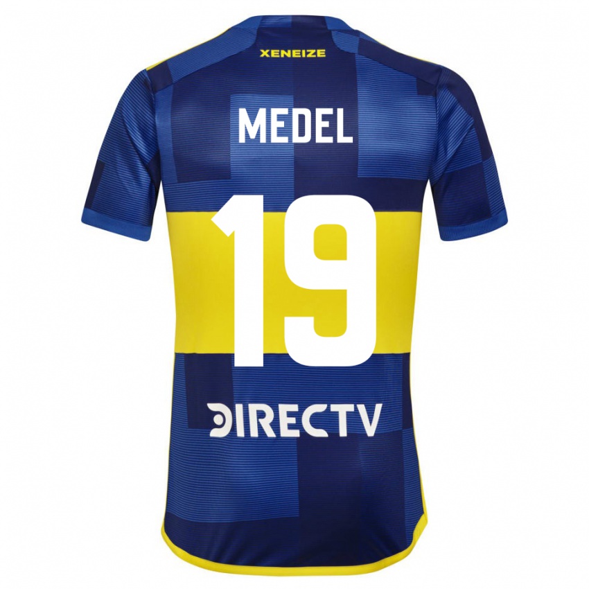 Niño Camiseta Gary Medel #19 Azul Amarillo 1ª Equipación 2024/25 La Camisa Perú