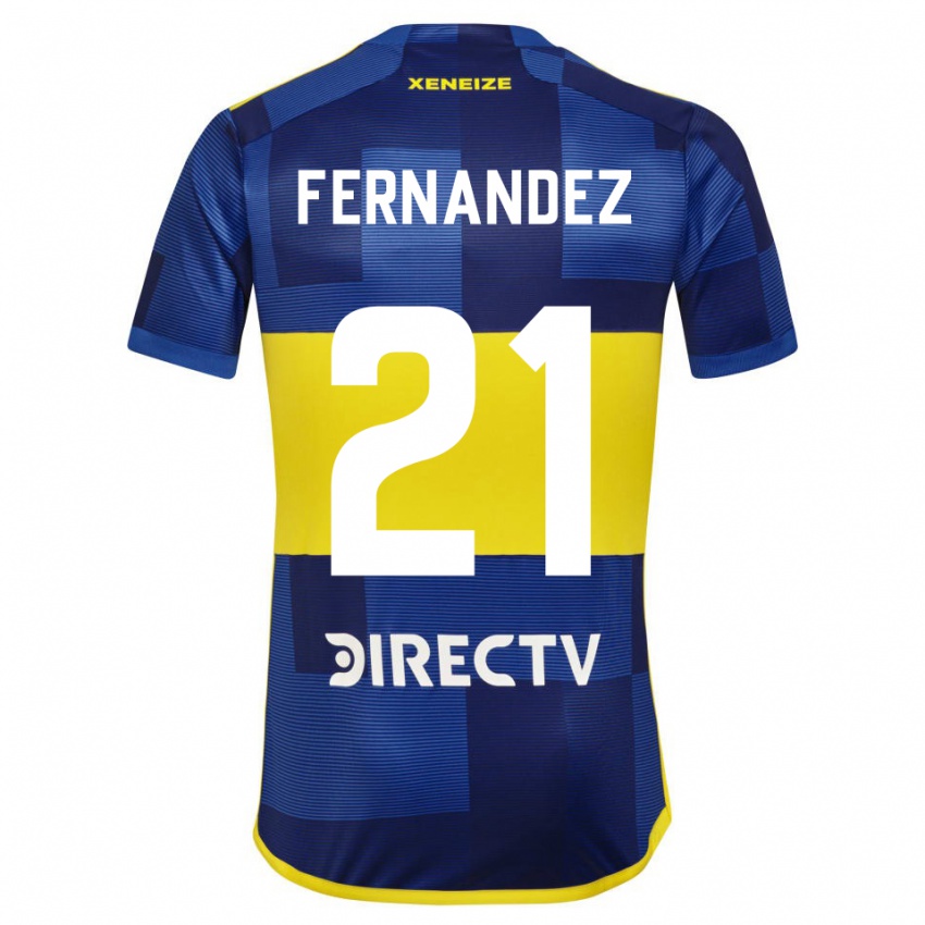 Niño Camiseta Ezequiel Fernandez #21 Azul Amarillo 1ª Equipación 2024/25 La Camisa Perú