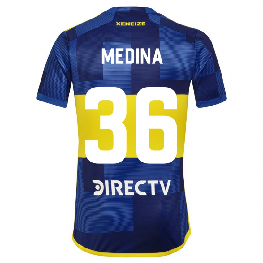 Niño Camiseta Cristian Medina #36 Azul Amarillo 1ª Equipación 2024/25 La Camisa Perú