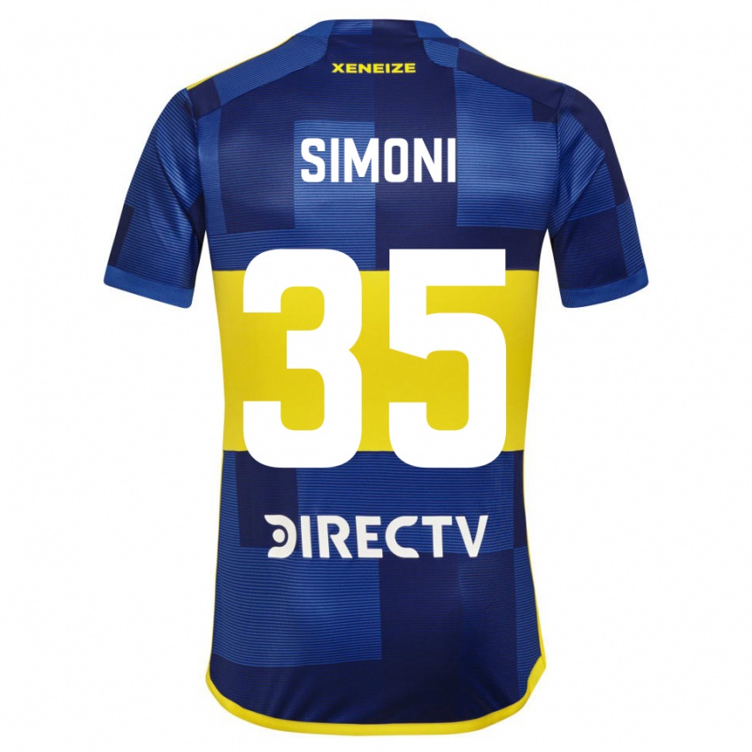 Niño Camiseta Valentino Simoni #35 Azul Amarillo 1ª Equipación 2024/25 La Camisa Perú