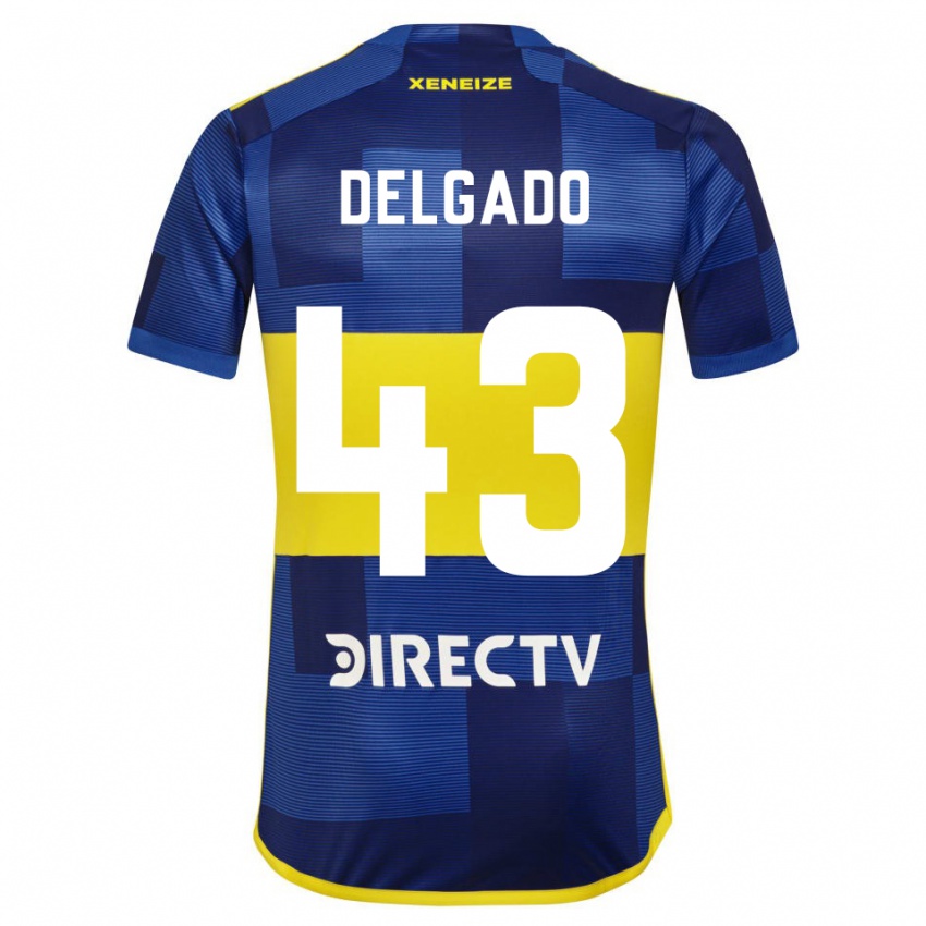 Niño Camiseta Milton Delgado #43 Azul Amarillo 1ª Equipación 2024/25 La Camisa Perú