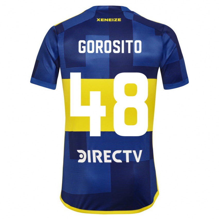 Niño Camiseta Dylan Gorosito #48 Azul Amarillo 1ª Equipación 2024/25 La Camisa Perú