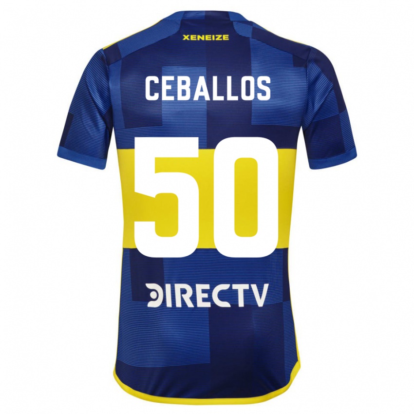 Niño Camiseta Julián Ceballos #50 Azul Amarillo 1ª Equipación 2024/25 La Camisa Perú