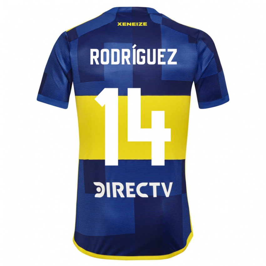 Niño Camiseta Isaías Rodríguez #14 Azul Amarillo 1ª Equipación 2024/25 La Camisa Perú