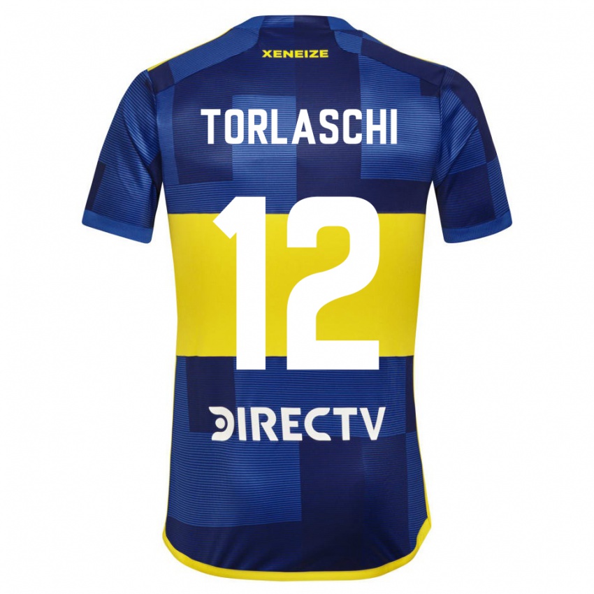 Niño Camiseta Lucas Torlaschi #12 Azul Amarillo 1ª Equipación 2024/25 La Camisa Perú