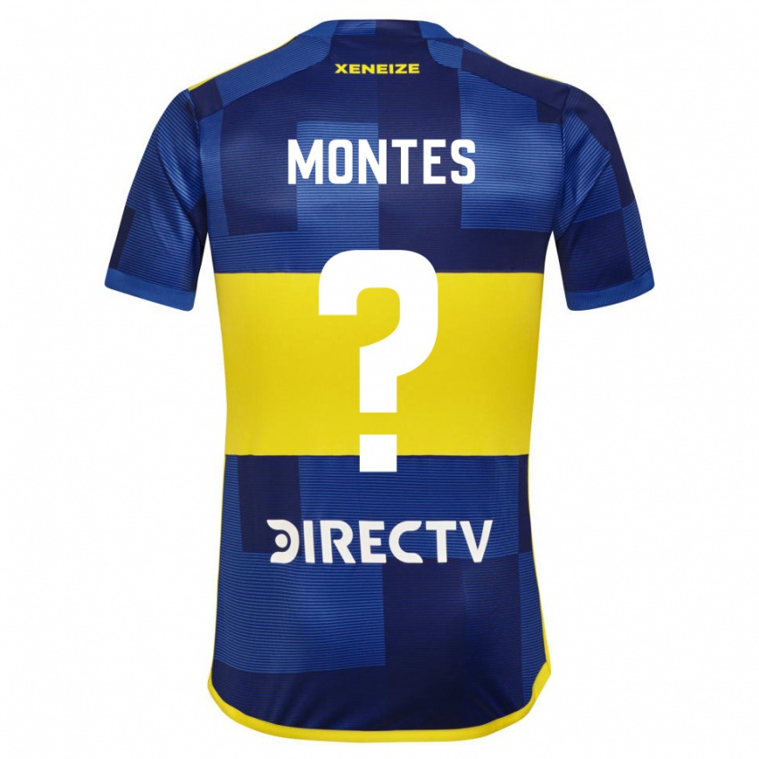 Niño Camiseta Rodrigo Montes #0 Azul Amarillo 1ª Equipación 2024/25 La Camisa Perú