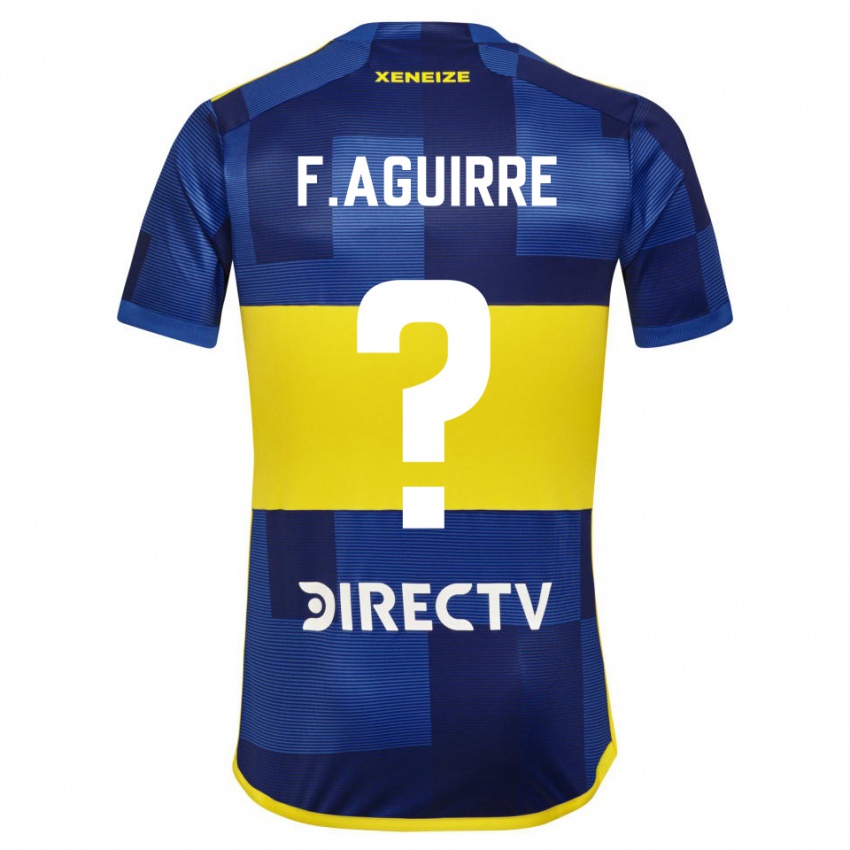 Niño Camiseta Federico Aguirre #0 Azul Amarillo 1ª Equipación 2024/25 La Camisa Perú