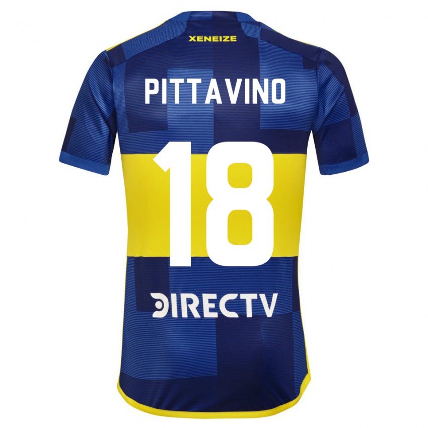 Niño Camiseta Rodrigo Pittavino #18 Azul Amarillo 1ª Equipación 2024/25 La Camisa Perú