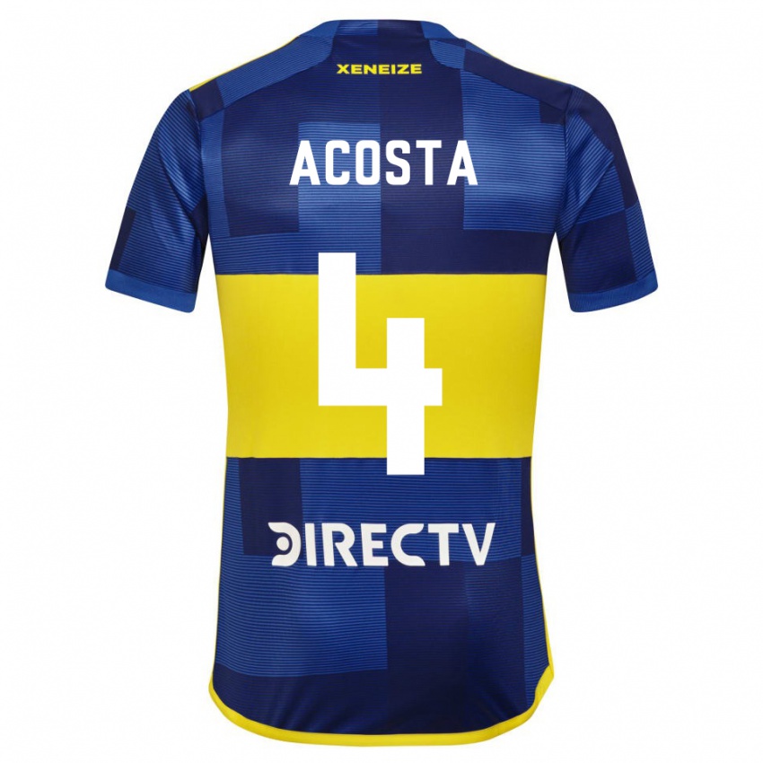 Niño Camiseta Natan Acosta #4 Azul Amarillo 1ª Equipación 2024/25 La Camisa Perú