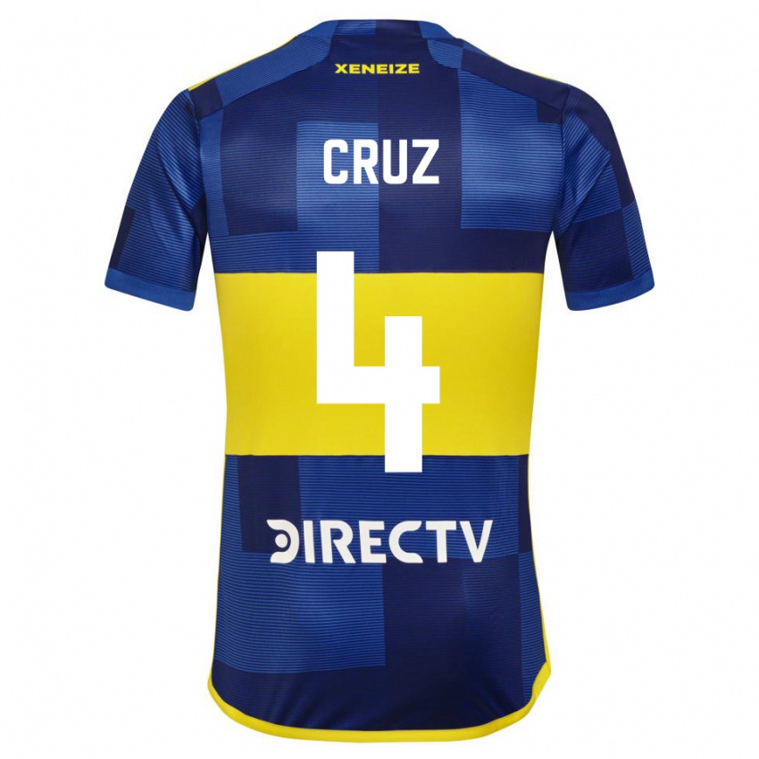 Niño Camiseta Julieta Cruz #4 Azul Amarillo 1ª Equipación 2024/25 La Camisa Perú