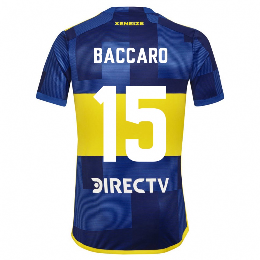 Niño Camiseta Camila Baccaro #15 Azul Amarillo 1ª Equipación 2024/25 La Camisa Perú