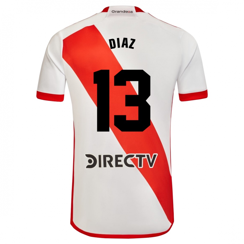 Niño Camiseta Enzo Díaz #13 Blanco Rojo 1ª Equipación 2024/25 La Camisa Perú