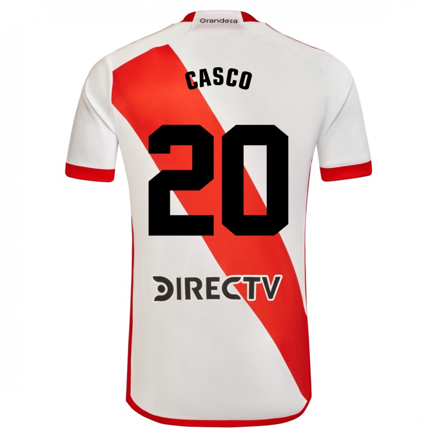 Niño Camiseta Milton Casco #20 Blanco Rojo 1ª Equipación 2024/25 La Camisa Perú