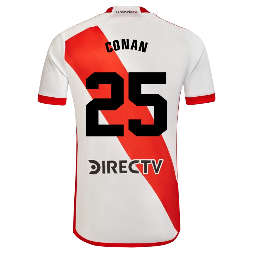 Niño Camiseta Conan Ledesma #25 Blanco Rojo 1ª Equipación 2024/25 La Camisa Perú